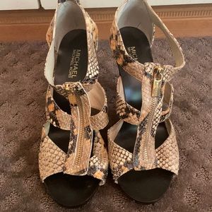 Never Worn Michael Kors Snakeprint Heels